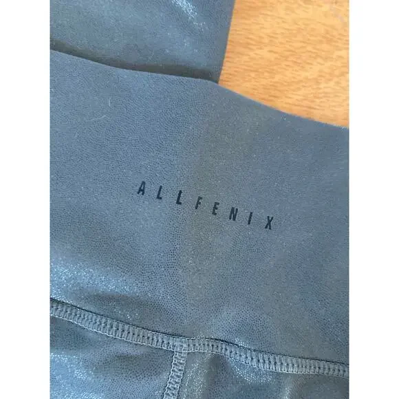 EUC Allfenix Anthropologie Liquid Olive Green Leggings M Shine Sparkle Glitter - Picture 11 of 11